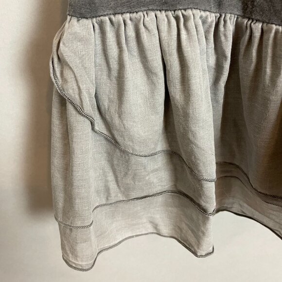 Splendid Dress Ruffle Mini Dropped Waist Sz Small Supima Cotton Gray Lightweight - Picture 6 of 10